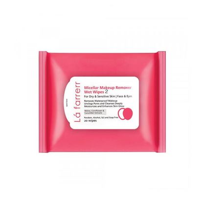تصویر دستمال مرطوب آرایش پاک کن پوست‌ خشک و حساس لافارر